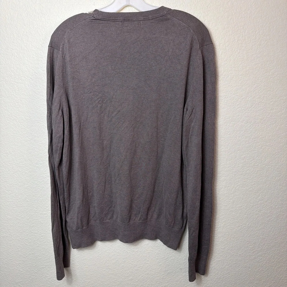 Banana Republic Crew Neck Sweater Men L Tall Silk Cotton Cashmere Gray Pullover
